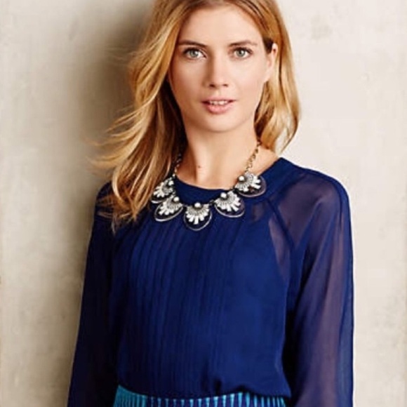 “ONE FINE DAY” Anthropologie Sheer Blouse - Picture 1 of 14